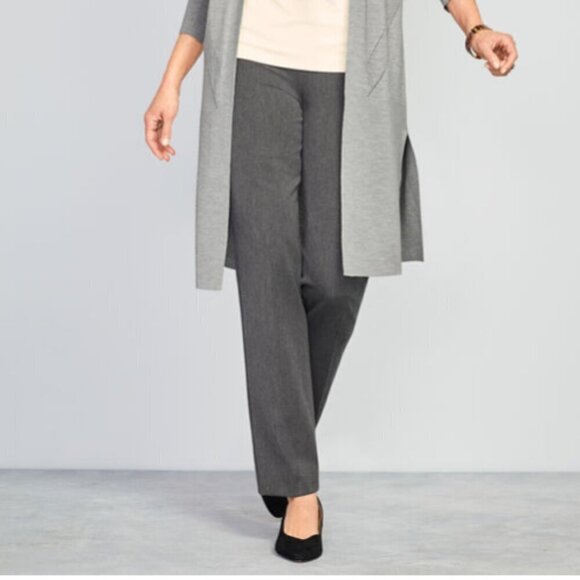 Talbots Refined Bi-Stretch Straight-Leg Pants Charcoal Grey Heather Size 8 - Picture 1 of 13